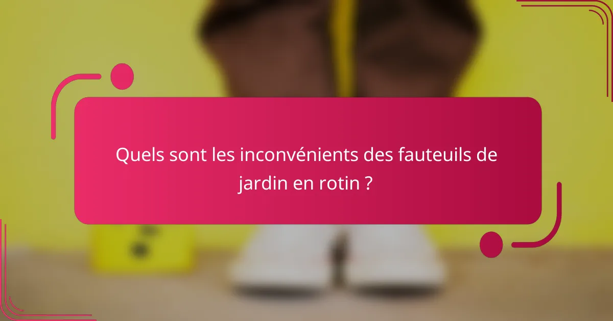 Quels sont les inconvénients des fauteuils de jardin en rotin ?